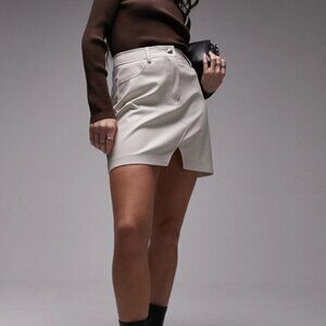 Topshop Faux Leather Miniskirt